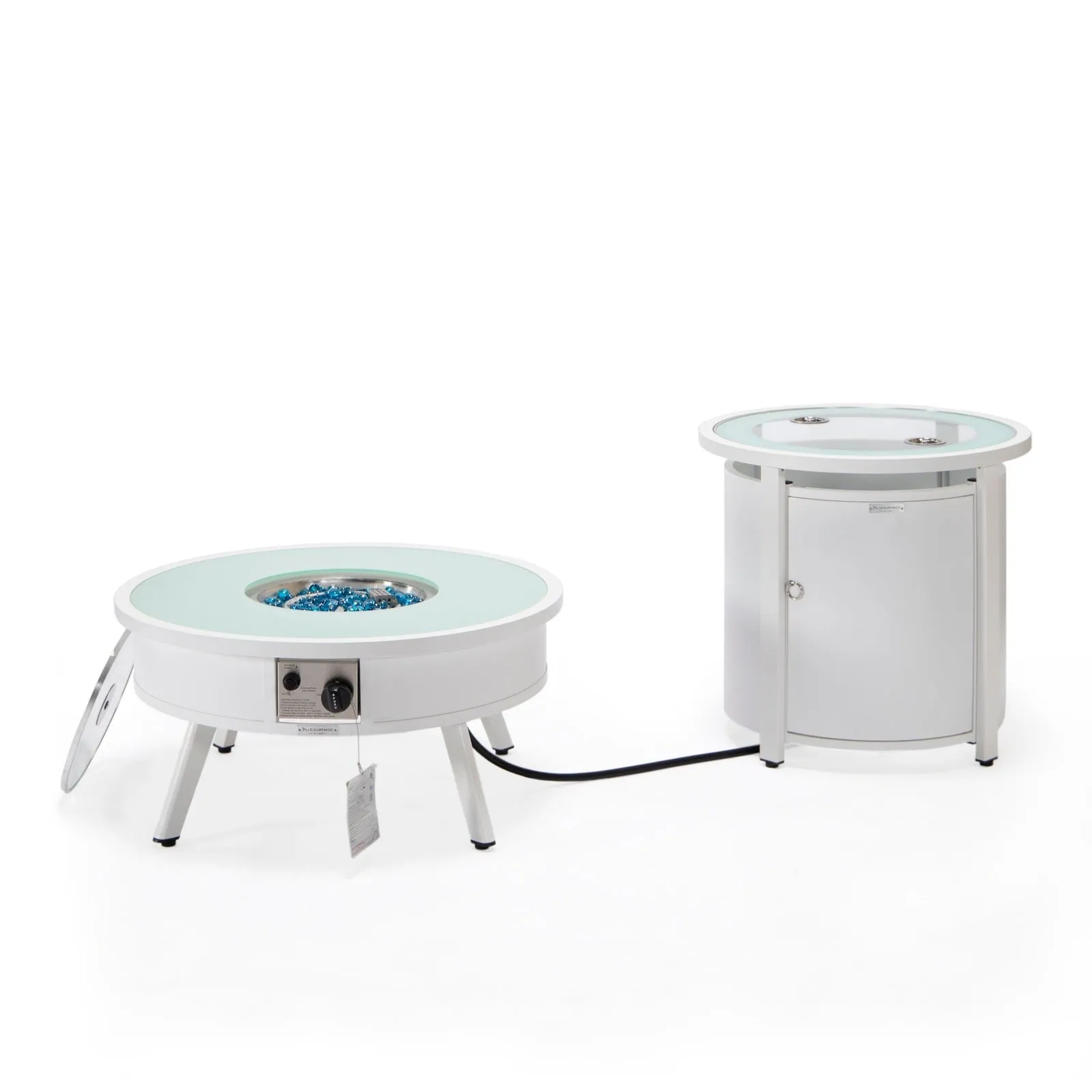 Walbrooke Outdoor Patio Round Fire Pit and Tank Holder