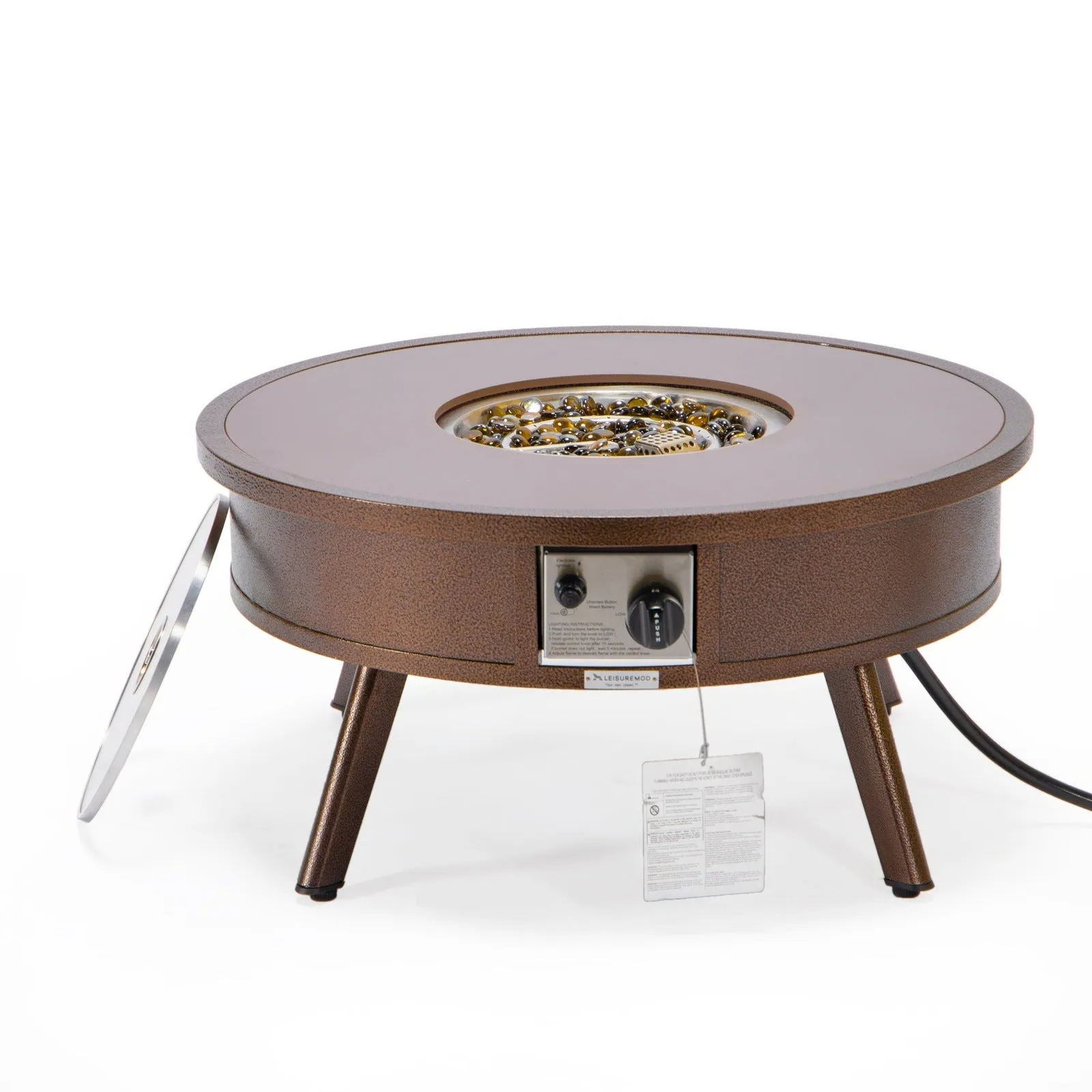 Walbrooke Outdoor Patio Round Fire Pit and Tank Holder