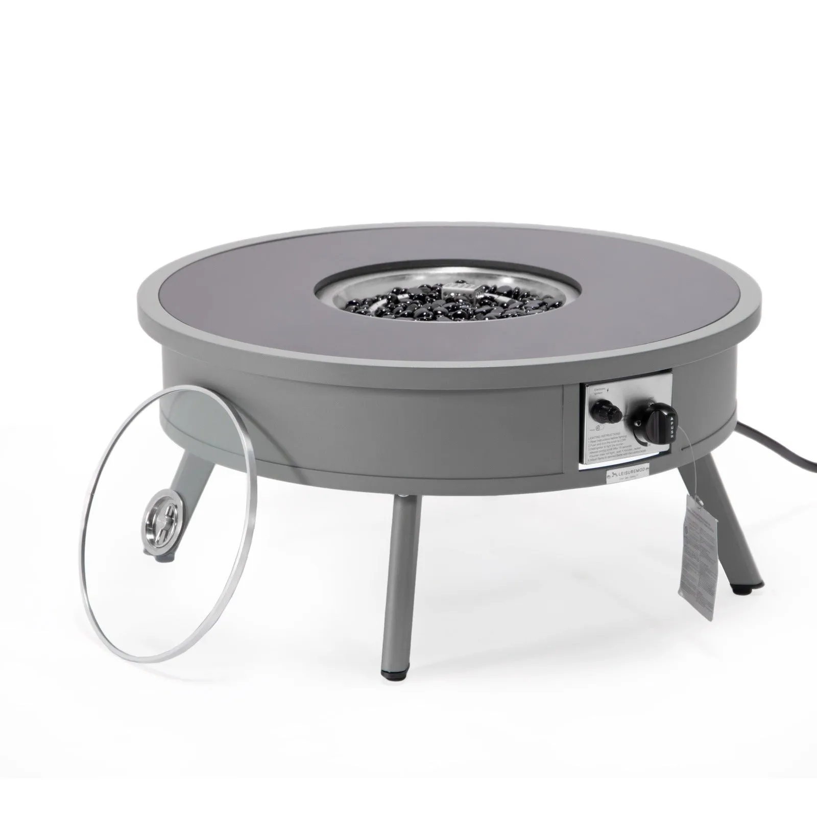 Walbrooke Outdoor Patio Round Fire Pit and Tank Holder