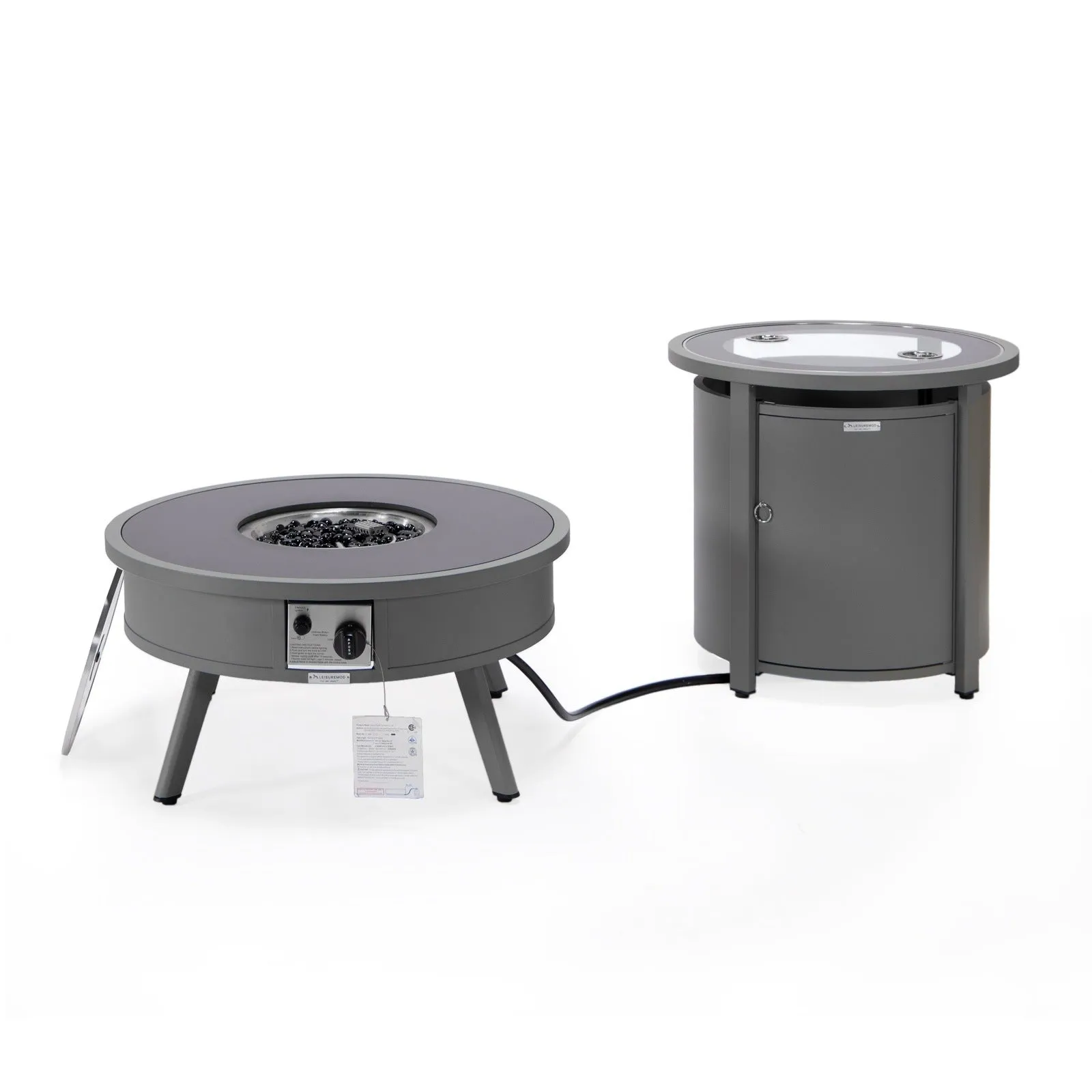 Walbrooke Outdoor Patio Round Fire Pit and Tank Holder