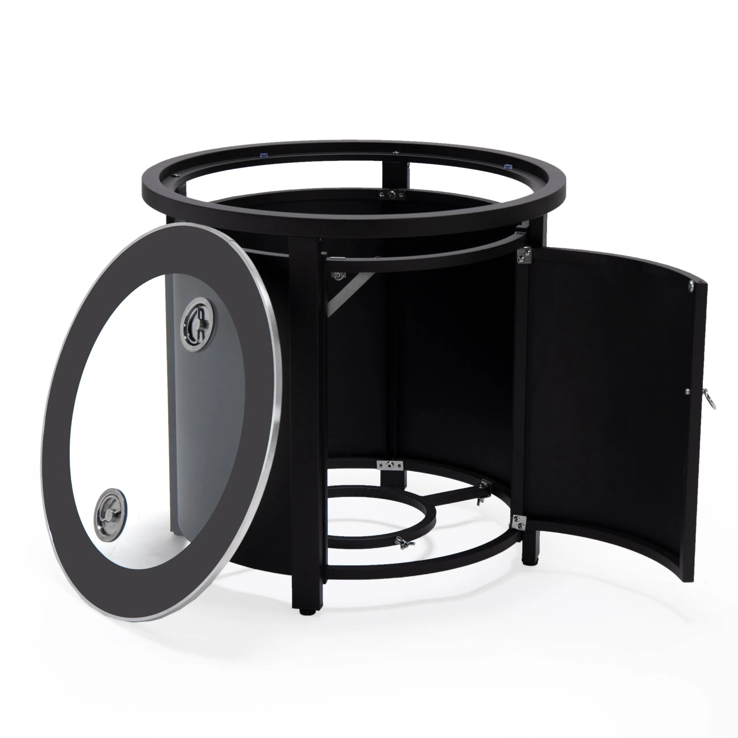 Walbrooke Outdoor Patio Round Fire Pit and Tank Holder