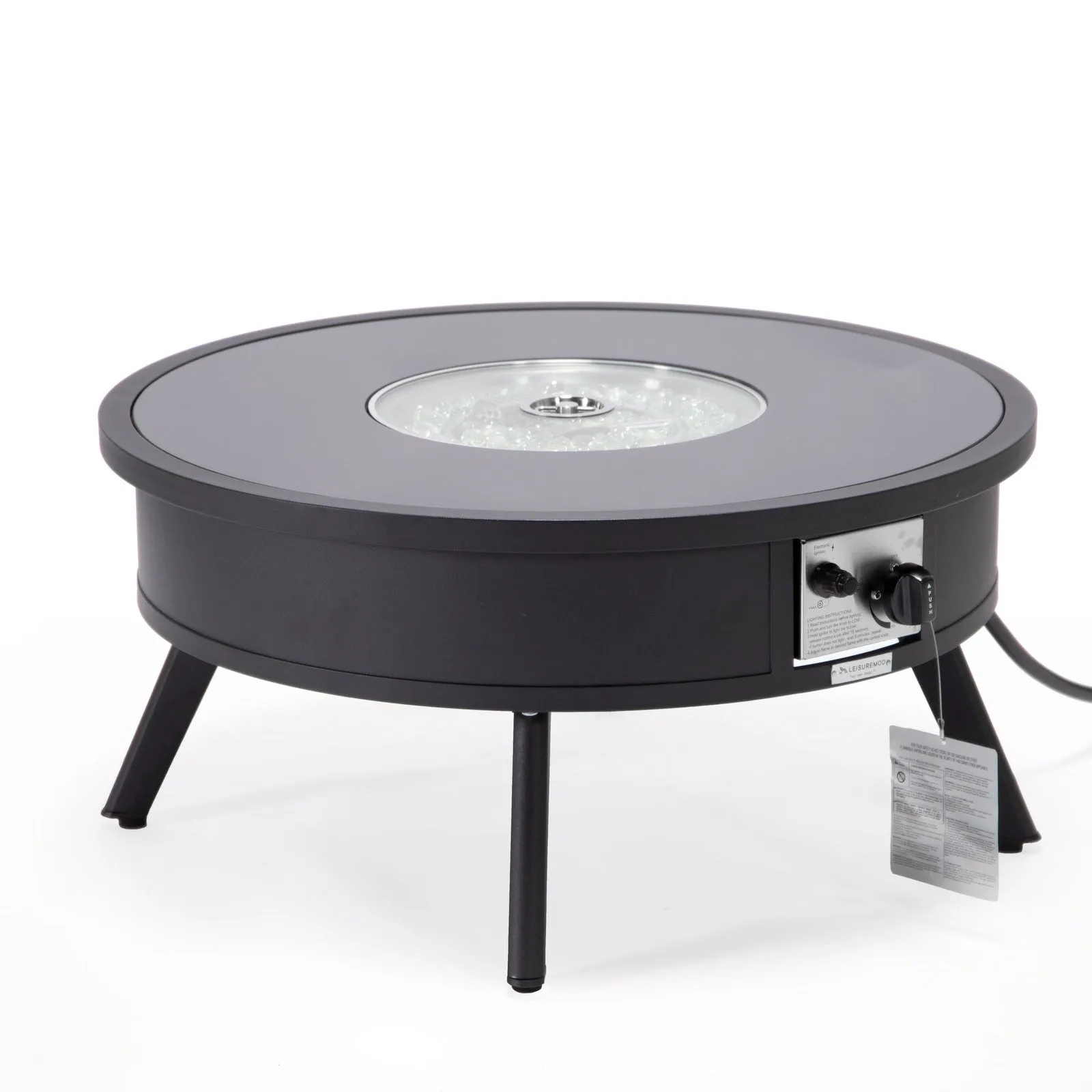 Walbrooke Outdoor Patio Round Fire Pit and Tank Holder