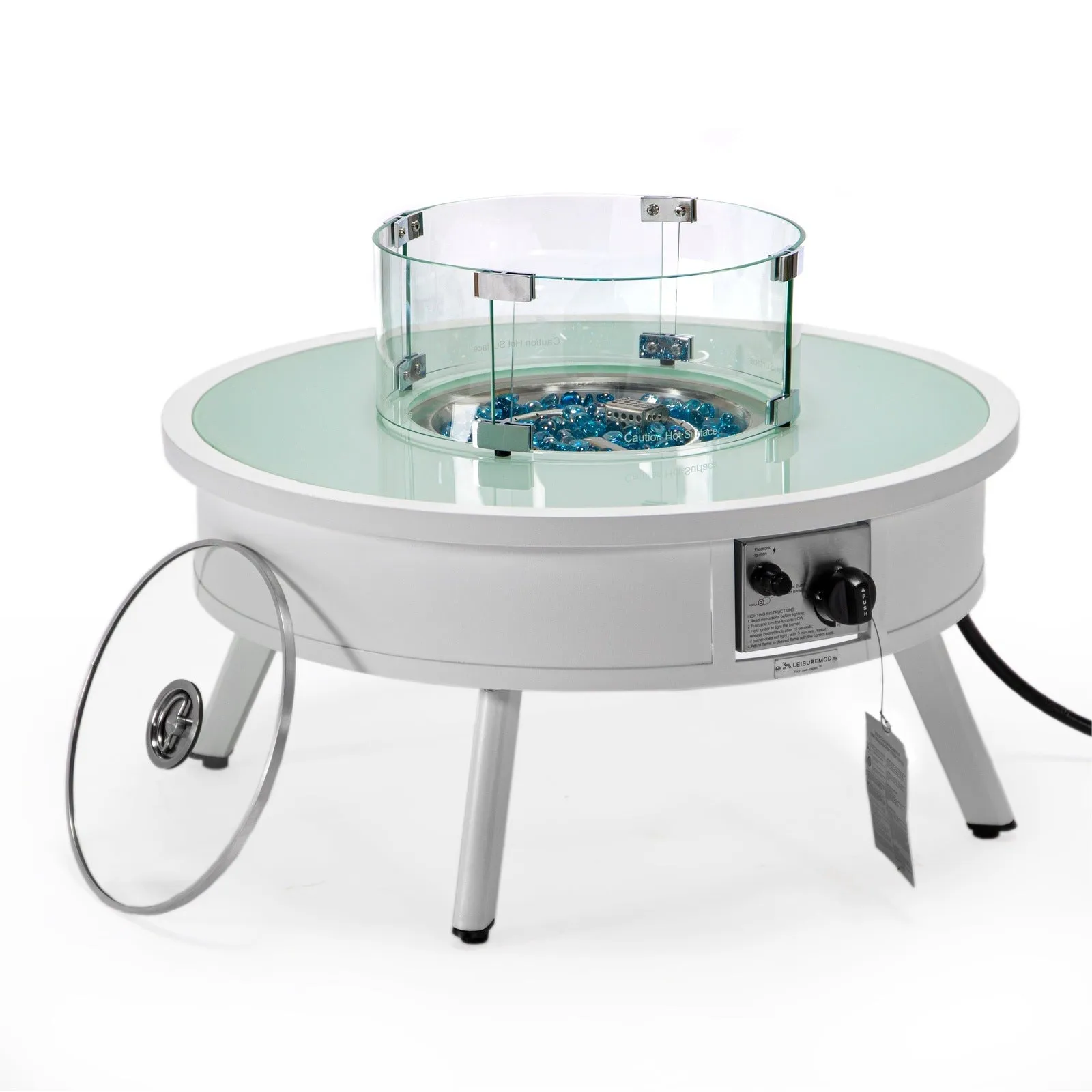 Walbrooke Outdoor Patio Round Fire Pit and Tank Holder