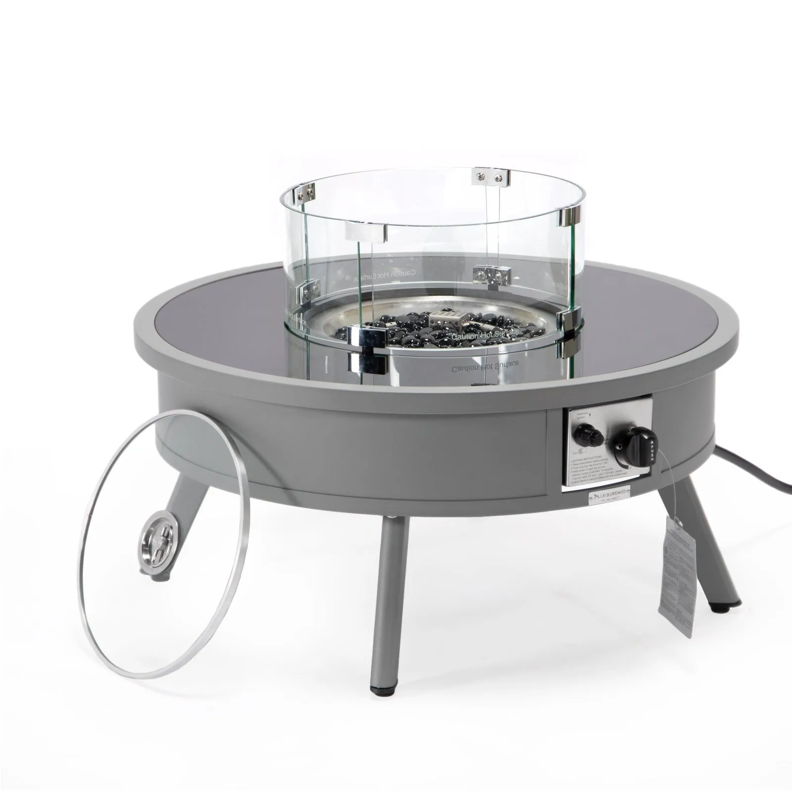 Walbrooke Outdoor Patio Round Fire Pit and Tank Holder
