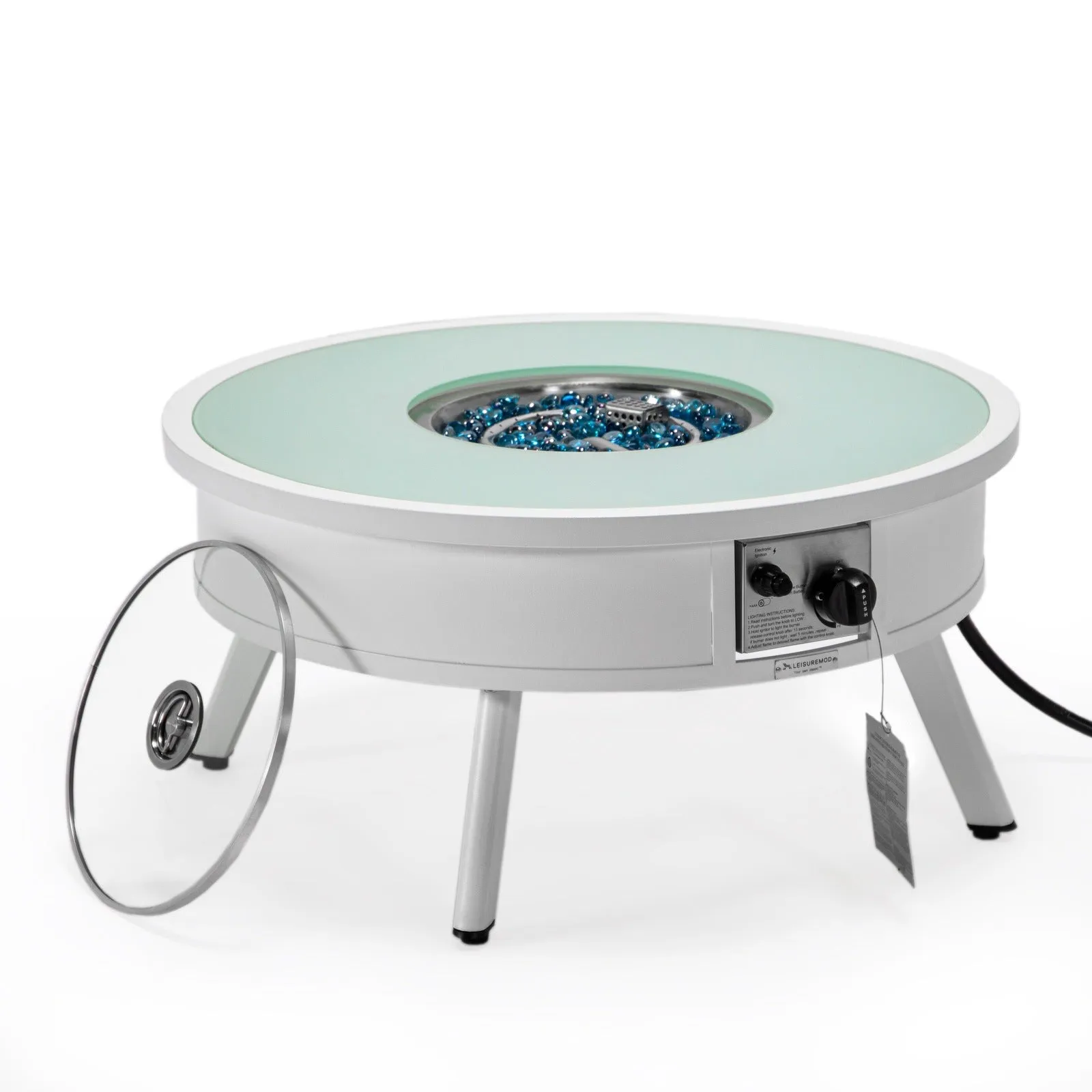 Walbrooke Outdoor Patio Round Fire Pit and Tank Holder