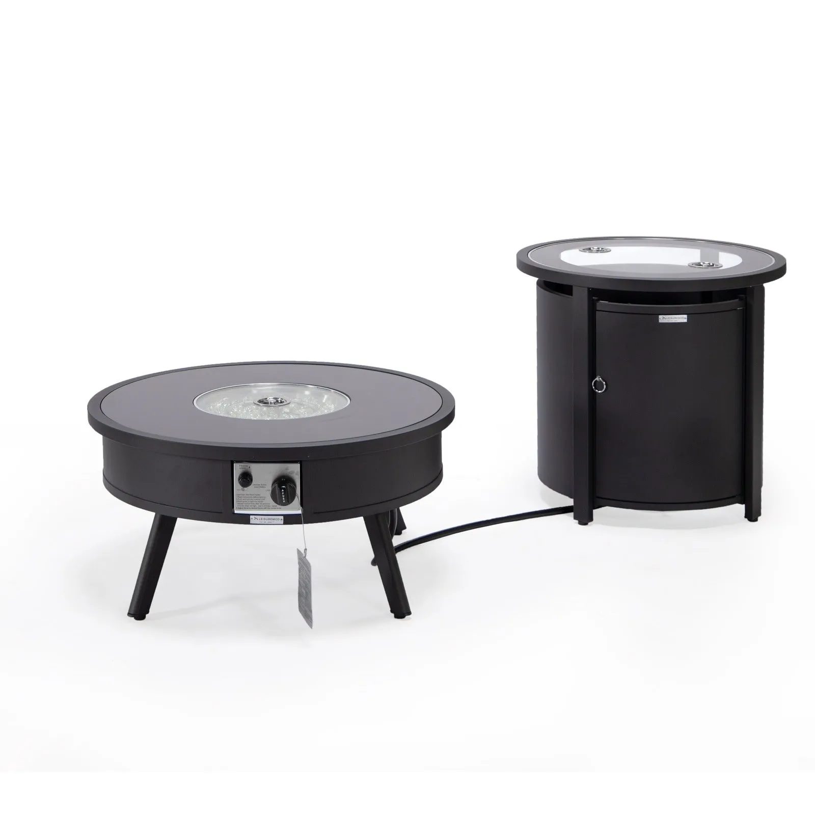 Walbrooke Outdoor Patio Round Fire Pit and Tank Holder