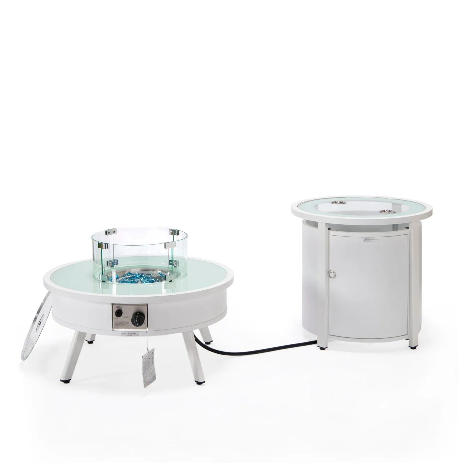 Walbrooke Outdoor Patio Round Fire Pit and Tank Holder