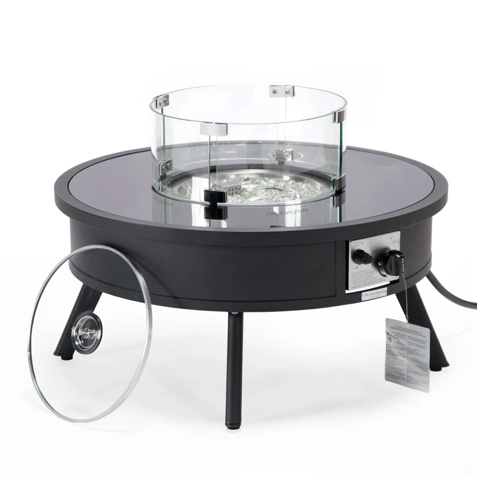 Walbrooke Outdoor Patio Round Fire Pit and Tank Holder
