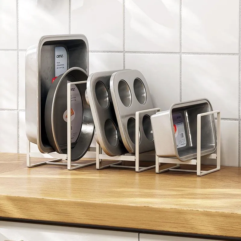White Steel Plate Stand Rack | Storage Organizer For Kitchen & Home