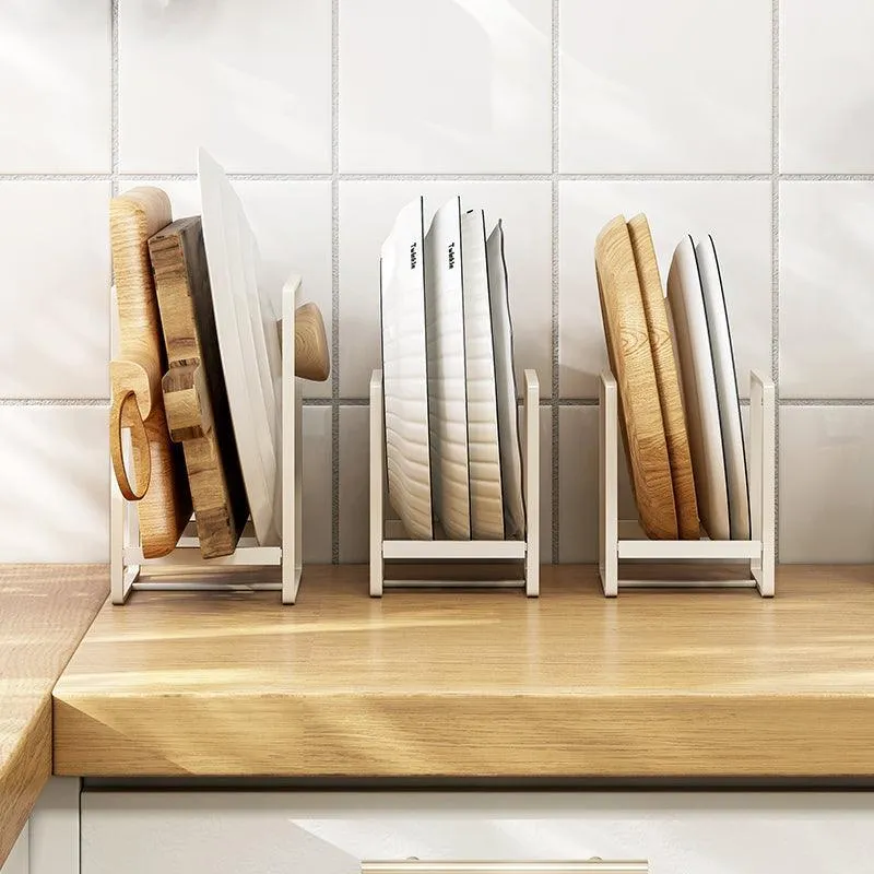 White Steel Plate Stand Rack | Storage Organizer For Kitchen & Home