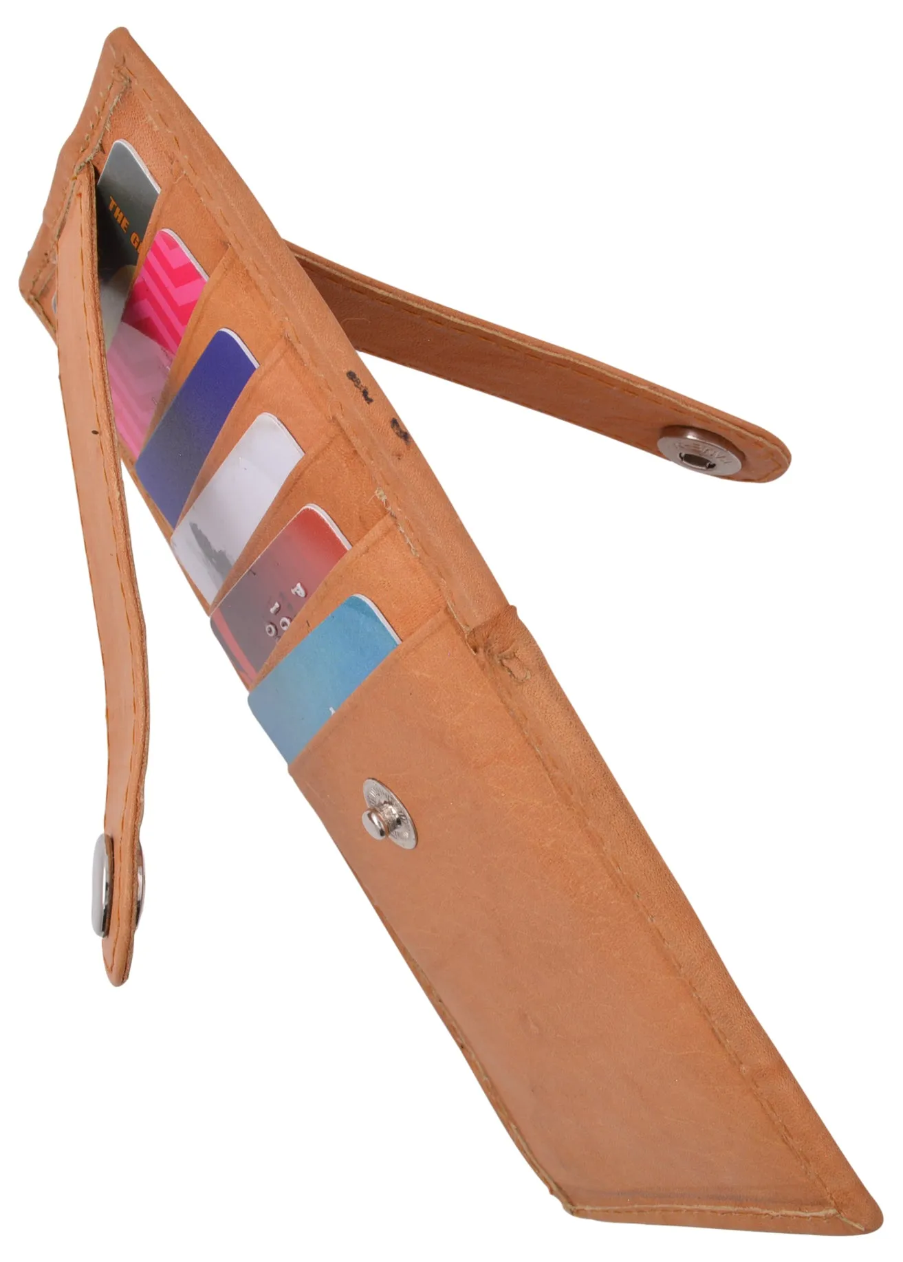 Women's Genuine Leather Slim Stacker Card Case Protection Wallet by Marshal